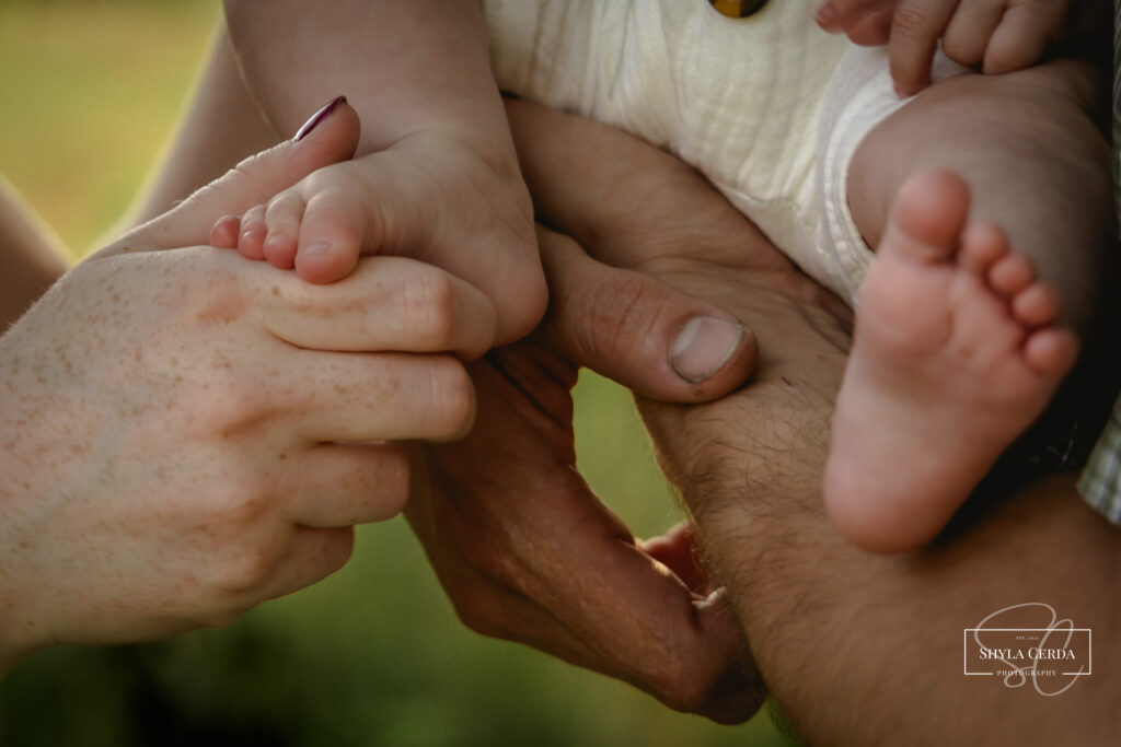 Mom and baby in Troy Ohio park