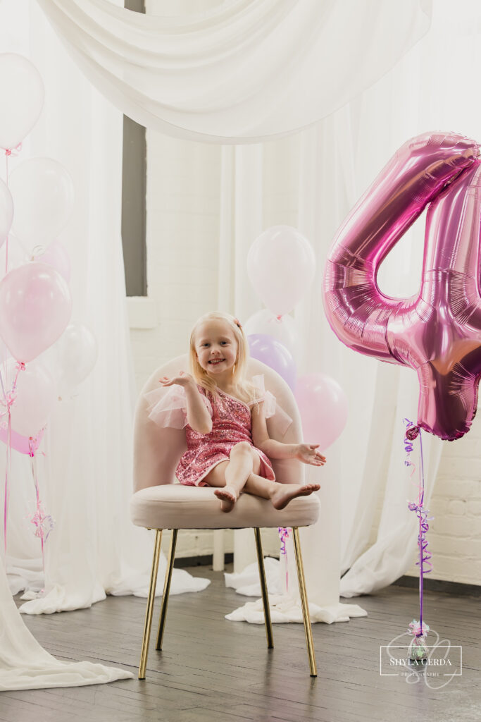 Little girl fourth birthday photos by Shyla Cerda Photography